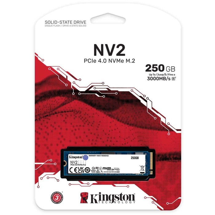 Накопитель SSD Kingston PCIe 4.0 x4 250GB SNV2S/250G NV2 M.2 2280 - фото 51513544