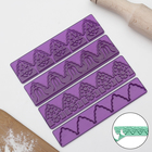 Набор печатей для марципана и теста Доляна «Бахрома», 4 шт, 14×3,5×1 см - Фото 1