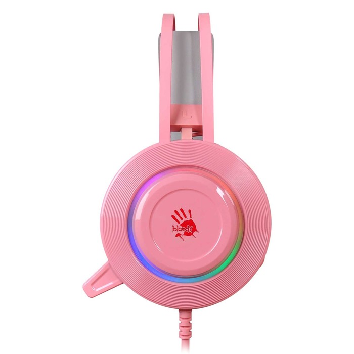 Наушники с микрофоном A4Tech Bloody G521 розовый 2.3м мониторные USB оголовье (G521 ( PINK   1029423 - фото 51514882