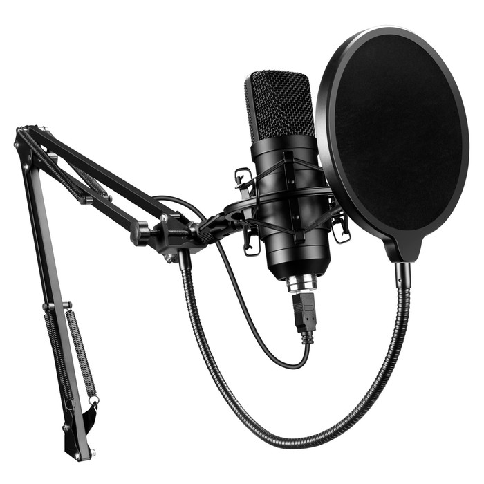 Микрофон проводной Оклик SM-700G 2.5м черный - Фото 1
