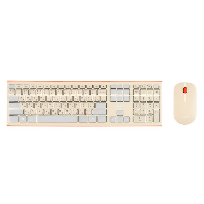 Клавиатура + мышь Acer OCC200 клав:бежевый/коричневый мышь:бежевый/коричневый USB беспровод   102943 - Фото 1