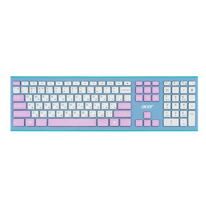 Клавиатура + мышь Acer OCC200 клав:фиолетовый/зеленый мышь:фиолетовый/зеленый USB беспровод   102943 - фото 51514933