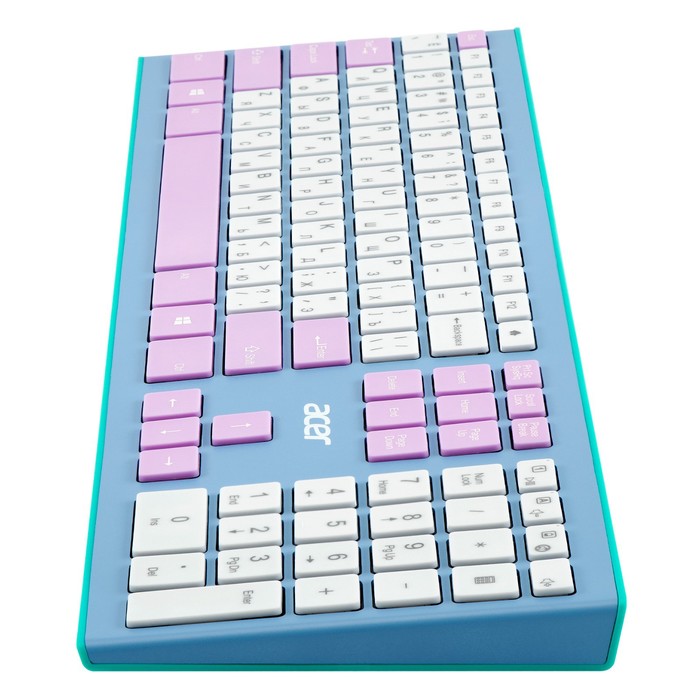 Клавиатура + мышь Acer OCC200 клав:фиолетовый/зеленый мышь:фиолетовый/зеленый USB беспровод   102943 - фото 51514937
