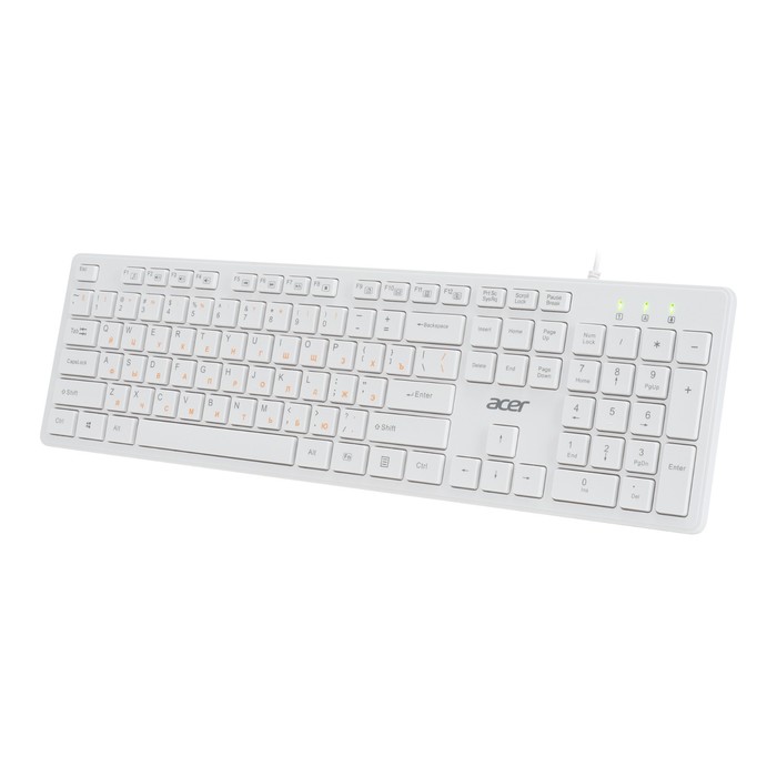 Клавиатура Acer OKW123 белый USB (ZL.KBDEE.00D) - фото 51515058