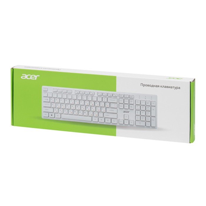 Клавиатура Acer OKW123 белый USB (ZL.KBDEE.00D) - фото 51515064