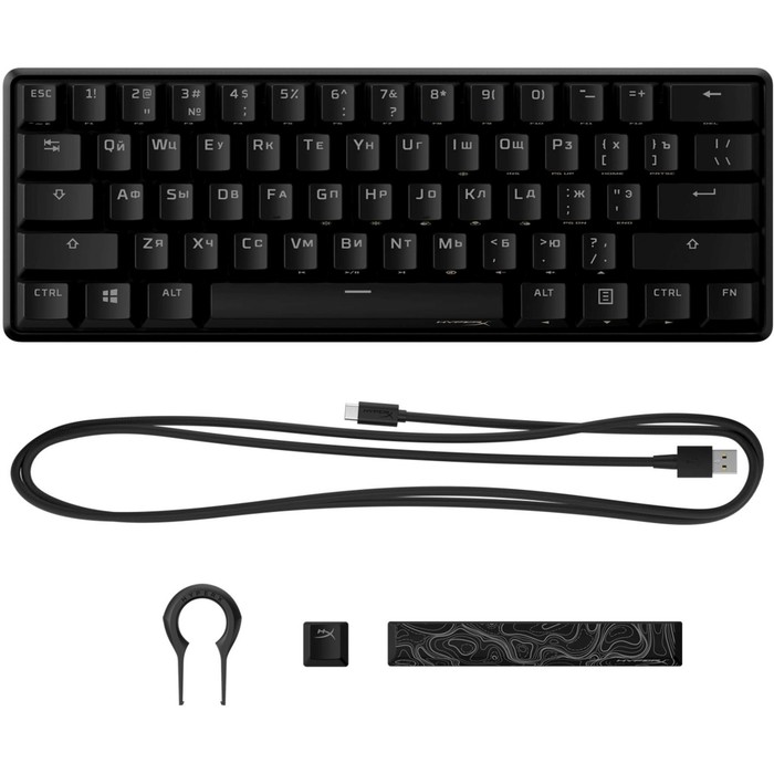 Клавиатура HyperX Alloy Origins 60 механическая черный USB LED (4P5N4AA#ABA) - фото 51569403