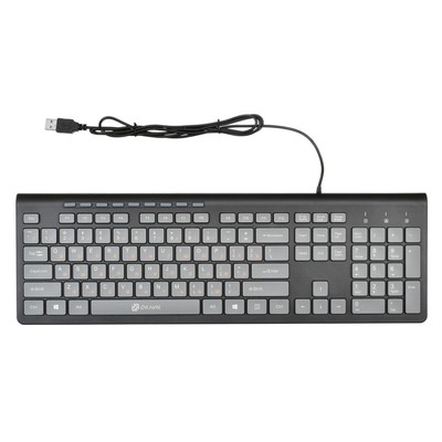 Клавиатура Оклик, 480M, USB, slim, Multimedia, чёрно-серая
