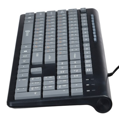 Клавиатура Оклик, 480M, USB, slim, Multimedia, чёрно-серая