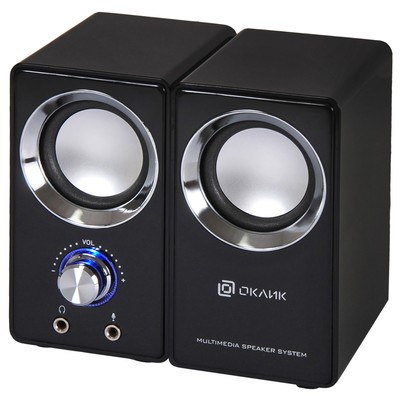 Колонки Oklick OK-116, формат акустики 2.0, 6 Вт, USB, чёрные