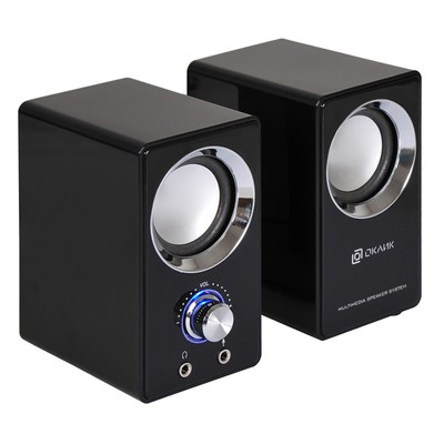 Колонки Oklick OK-116, формат акустики 2.0, 6 Вт, USB, чёрные
