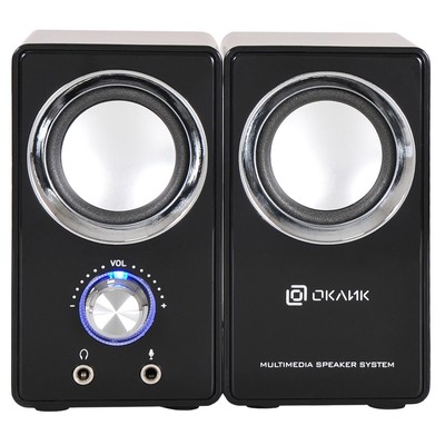 Колонки Oklick OK-116, формат акустики 2.0, 6 Вт, USB, чёрные