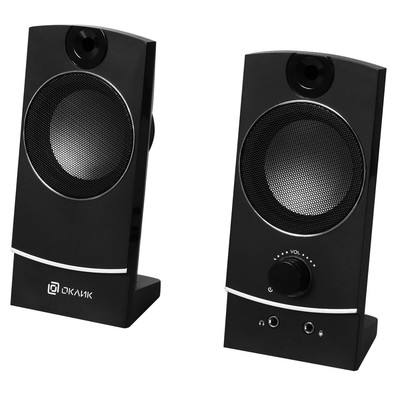 Колонки Oklick OK-118, формат акустики 2.0, 6 Вт, USB, чёрные