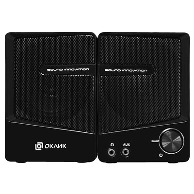 Колонки Oklick OK-126, формат акустики 2.0, 6 Вт, USB, чёрные