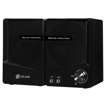 Колонки Oklick OK-126, формат акустики 2.0, 6 Вт, USB, чёрные