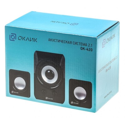 Компьютерные колонки Оклик OK-420, 2.1, 3×2 Вт + 5 Вт, USB, Jack 3.5 мм, черные