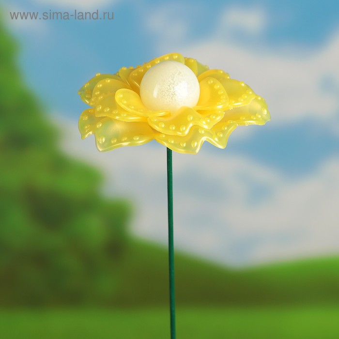 Декор садовый "Роза", светящийся в темноте, штекер 40 см, микс цвета - Фото 1