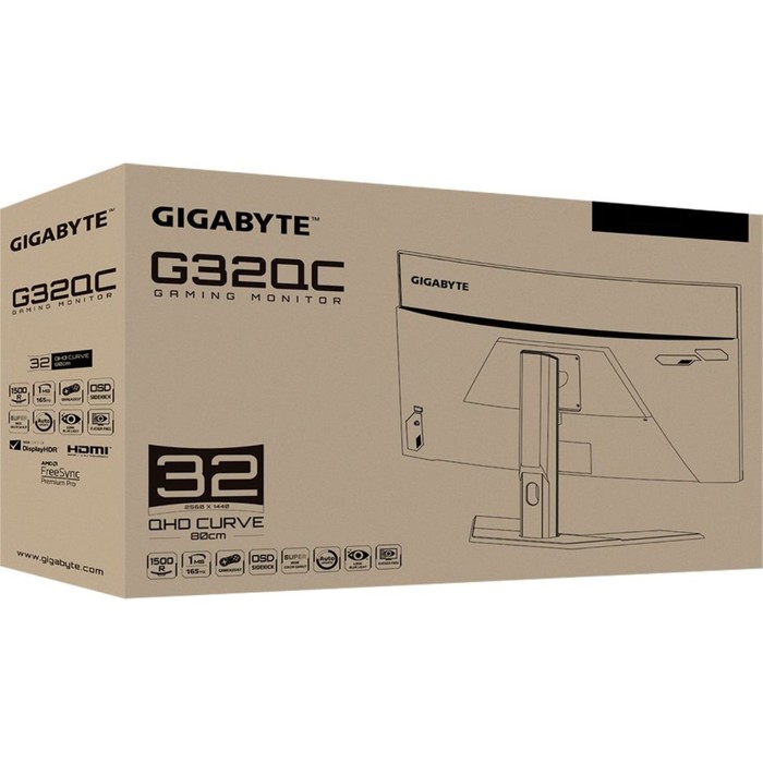 Монитор Gigabyte 31.5" G32QC A черный VA LED 1ms 16:9 HDMI HAS 350cd 178гр/178гр 2560x1440   1029463 - фото 51515342