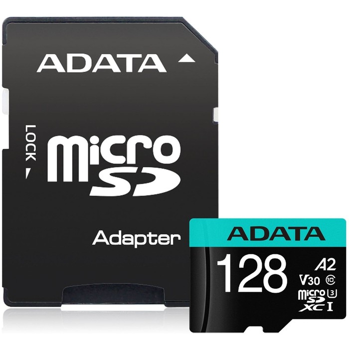 Карта памяти microSDXC A-Data 128GB AUSDX128GUI3V30SA2-RA1 Premier Pro + adapter - Фото 1