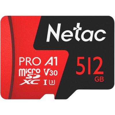 Карта памяти microSDXC Netac 512GB NT02P500PRO-512G-R P500 Extreme Pro + adapter