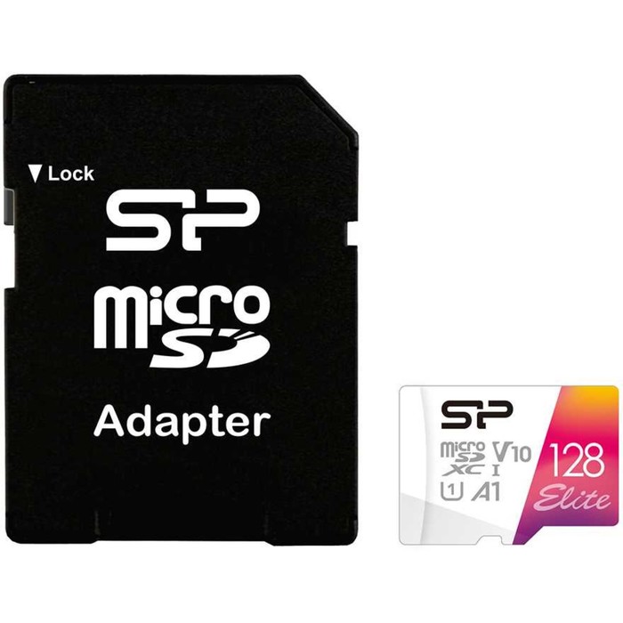 Карта памяти microSDXC Silicon Power 128GB SP128GBSTXBV1V20SP Elite + adapter - фото 51572562