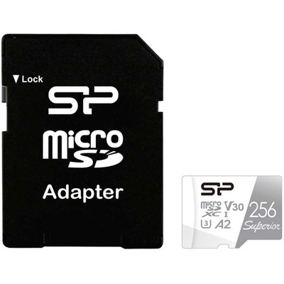 Карта памяти microSDXC Silicon Power 256GB SP256GBSTXDA2V20SP Superior + adapter
