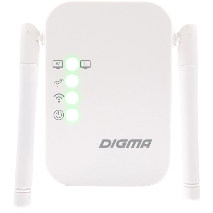 Повторитель беспроводного сигнала Digma D-WR310 N300 10/100BASE-TX/Wi-Fi белый (упак.:1шт)   1029505 - фото 51682238