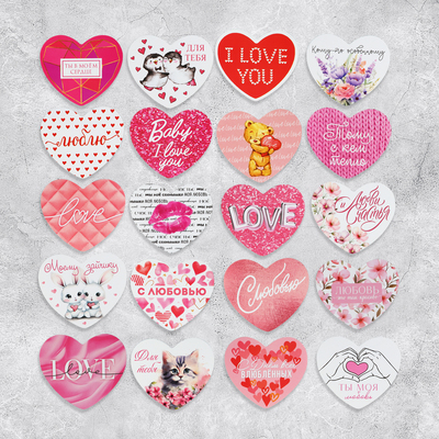 Открытки-валентинки МИКС «Милый», 7×6 см