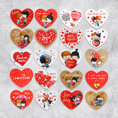 Открытки-валентинки МИКС «Любовные истории», 7×6 см