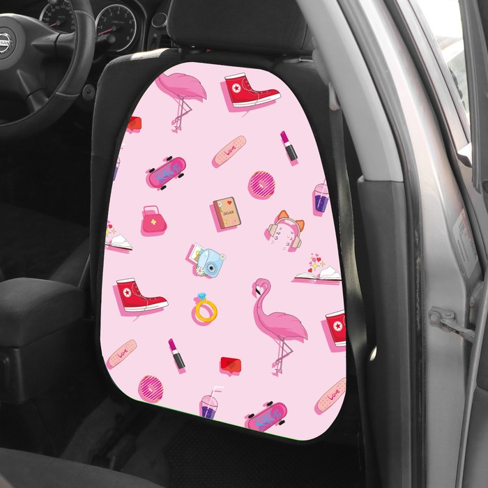Накидка на сиденье автомобильное Cartage Розовое настроение, ПВХ, 60 х 45 см, европодвес - фото 1906562280