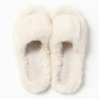 Тапочки женские с открытым носом, размер 37, молочный - фото 25536873