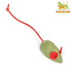 Мышь для кошек из прессованной кошачьей мяты, с хвостом из веревки, 4.7 см - Фото 1