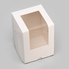 Коробка для 1 капкейк с окном, белая, 12.5×9.5×9.5 см - Фото 2