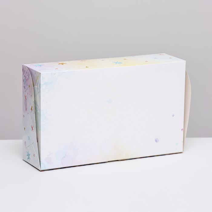 Коробка складная с окном под зефир "Праздничные свечи", 25 х 15 х 7 см