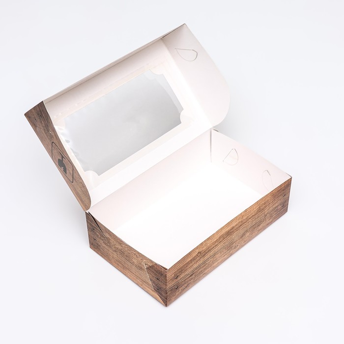 Коробка складная с окном под зефир "Проверено", 25 х 15 х 7 см