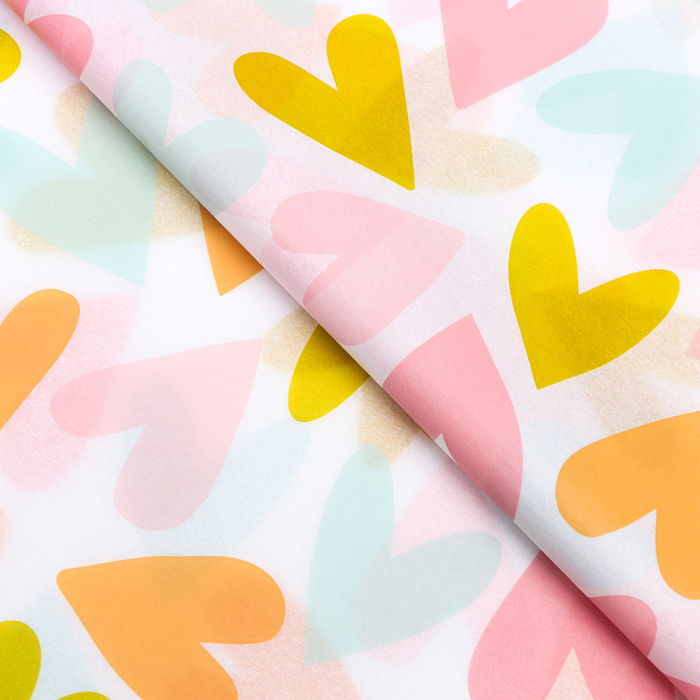 Бумага упаковочная тишью «С любовью», 50 см × 70 см, 17 грамм - Фото 1