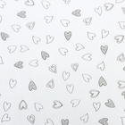 Бумага упаковочная тишью, «Сердечки», 50 см × 70 см 17 грамм, белая - Фото 2