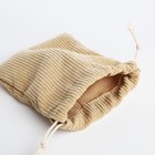 Косметичка - мешок с завязками, цвет бежевый - Фото 3