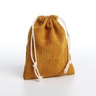 Косметичка - мешок с завязками, цвет горчичный - фото 8729155