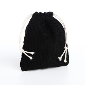 Косметичка - мешок с завязками, цвет чёрный