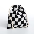 Косметичка - мешок с завязками, цвет белый/чёрный - фото 2942440
