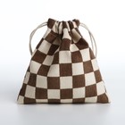 Косметичка - мешок с завязками, цвет бежевый/коричневый - Фото 2