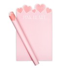 Бумага фигурная для цветов 70гр., "Сердца", 50х35см, розовая - Фото 2