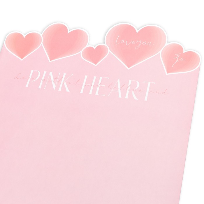 Бумага фигурная для цветов 70гр., "Сердца", 50х35см, розовая