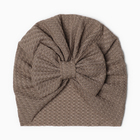 Шапка для девочки «Крошка Я. Бантик», размер 46-48 см, бежевая - Фото 1