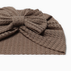 Шапка для девочки «Крошка Я. Бантик», размер 46-48 см, бежевая - Фото 2