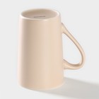 Кружка Доляна Good morning. Tea, 385 мл, фарфор, бежевая - Фото 3