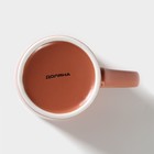 Кружка Доляна Good morning. Coffee, 385 мл, фарфор, коричневая - Фото 4