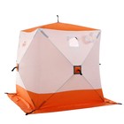 Палатка зимняя куб СЛЕДОПЫТ 1.5 х 1.5 м, ткань Oxford, цвет оранжево-белый, - Фото 5