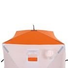 Палатка зимняя куб СЛЕДОПЫТ 1.5 х 1.5 м, ткань Oxford, цвет оранжево-белый, - фото 8888389