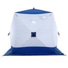 Палатка зимняя куб СЛЕДОПЫТ 1.8 х 1.8 м, ткань Oxford, цвет сине-белый с принтом - фото 8888424